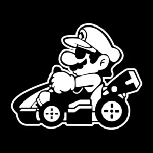2 Adesivos Mario Kart Em Vinil Premium Para Vidro De Carros