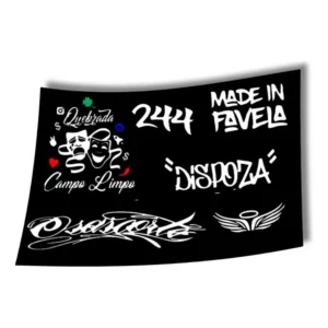 6 Adesivos 244 Dispoza Osascorte Asa Quebrada Favela Moto
