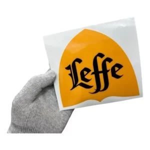 Adesivo Cerveja Leffe Blond Preto Logo Em Recorte Eletrônico
