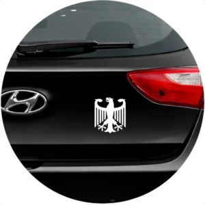 Adesivo Águia Alemanha Bandeira Para Carro Moto 12x10cm