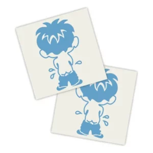 Adesivos P/ Carro 2 Unidaes Azul Menino Xixi
