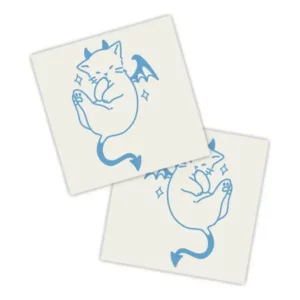 Adesivos P/ Carro 2 Unidaes Azul Gato Diabinho Fofo