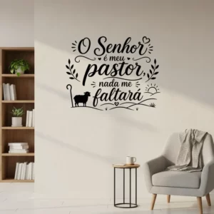 Adesivo De Parede Frase O Senhor É Meu Pastor Salmos 23