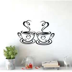 Adesivo De Parede Cozinha Xícara De Café Coffee Decorativos Cor Preto