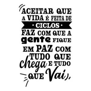 Adesivo Parede Foscauto Vida Ciclo Paz Decorativo Preto Fosco 70x45cm