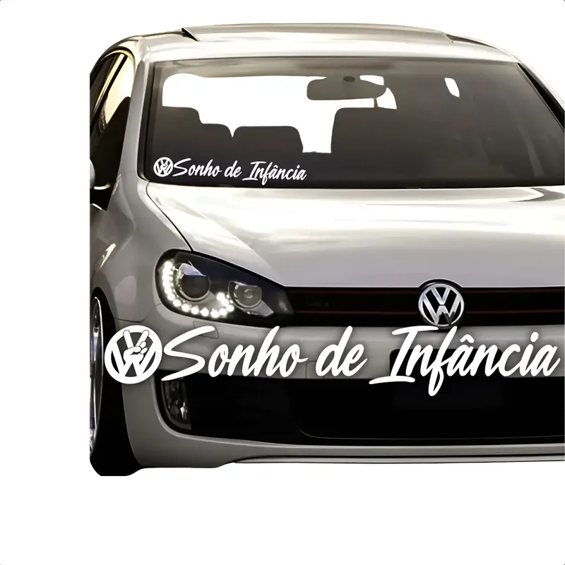 Adesivo Vw Sonho De Infância Carro Tuning Volkswagem 58x9cm