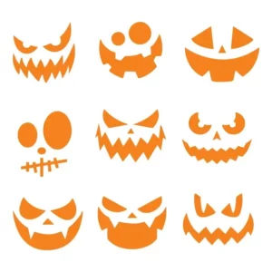 Kit 9 Adesivos Foscauto Halloween Abóbora Laranja Parede Porta Vidro