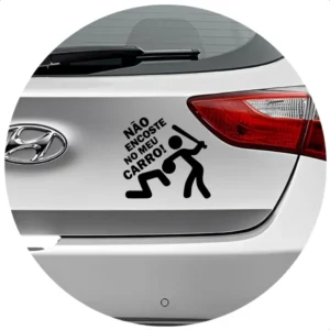 Kit 2 Adesivos Engraçado Para Carro Não Encoste No Meu Carro