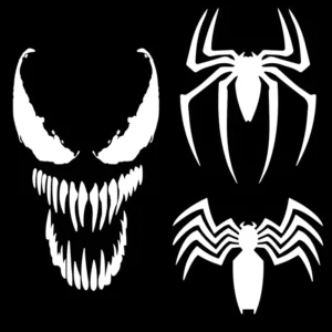 Kit 3 Adesivos Venom Aranhas Em Vinil Premium Alta Qualidade