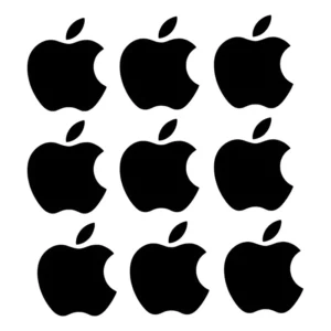 9 Adesivos Maçã Apple Preto Carro Moto 5x4