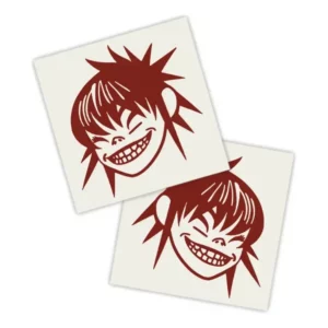 Adesivos P/ Carro 2 Unidaes Vermelho Gorillaz 2d