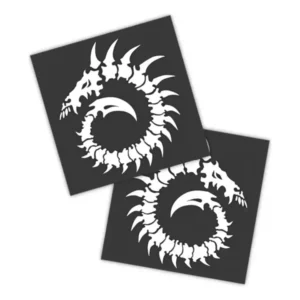 Adesivos P/ Carro 2 Unidaes Branco Dragão Espiral Ósseo
