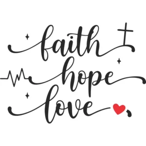 Adesivo Parede Foscauto Faith Hope Love 65x45cm Preto Fosco