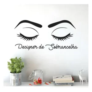 Adesivo Decorativo De Parede Manicure Designer Sobrancelhas Cor Preto
