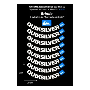Adesivo Quiksilver Roda Moto - Kit Com 8 Adesivos