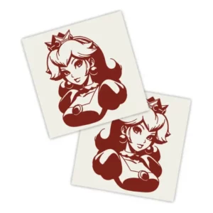 Adesivos P/ Carro 2 Unidaes Vermelho Princesa Peach