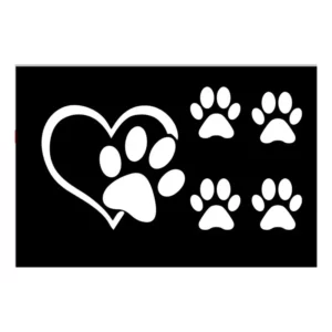 Adesivo Para Carro Pata E Coração Cachorro E 4 Patinhas