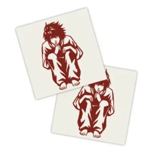 Adesivos P/ Carro 2 Unidaes Vermelho L De Death Note