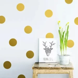 Adesivo Decorativo De Parede Bolinhas Cor Dourado