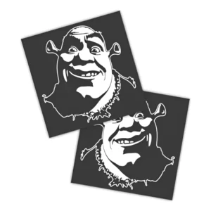 Adesivos P/ Carro 2 Unidaes Branco Ogro Sorridente