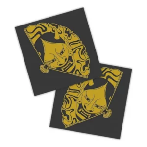 Adesivos P/ Carro 2 Unidaes Amarelo Máscara Hannya