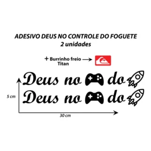 Adesivo Deus No Controle Do Foguete - Kit Com 2 Unidades