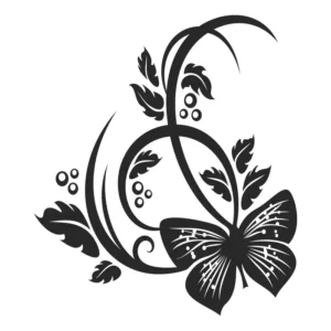 Adesivo De Parede Floral Arabesco Preto Fosco Modelo 094 Foscauto 80x70cm