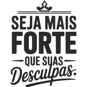 Adesivo Frase De Parede Motivacional Seja Mais Forte Preto
