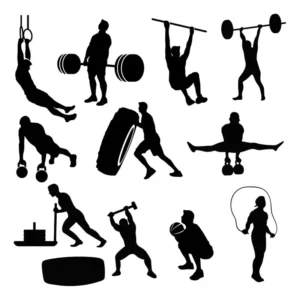 Kit 11 Adesivos Crossfit Silhueta P/ Parede Academia Treino