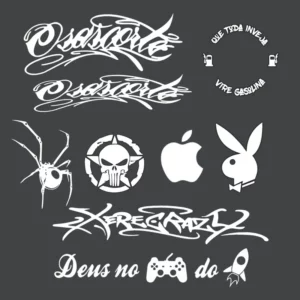 9 Adesivos Xerecrazy Caveira Playboy Osacorte Aranha E Mais