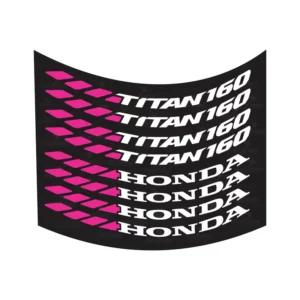 Kit 8 Adesivos Aro Titan 160 Detalhe Rosa