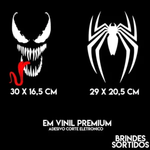 Par De Adesivos Venom E Aranha Homem Aranha Grande Em Vinil