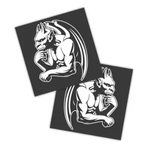Adesivos P/ Carro 2 Unidaes Branco Gárgula Pensador