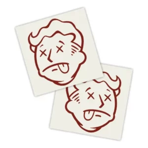Adesivos P/ Carro 2 Unidaes Vermelho Rosto Cansado