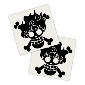 Kit 2 Lados Adesivo Carro Preto | Luffy Chibi