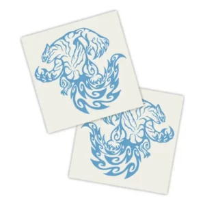 Adesivos P/ Carro 2 Unidaes Azul Dragão Tribal Fogo
