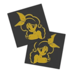 Adesivos P/ Carro 2 Unidaes Amarelo Bulma Anime