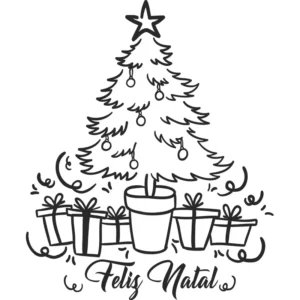 Adesivo Decorativo Vitrine Árvore Frase Feliz Natal Parede G