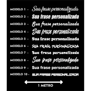 Adesivo Frases Personalizadas - Kit Com 2 Frases 1 Metro