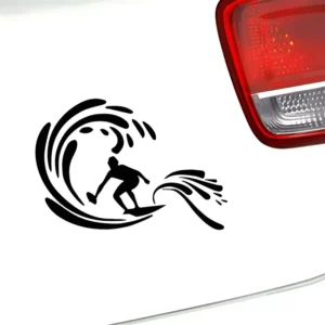 Conjunto De Adesivos P/ Carro - Surfista Praia Arte