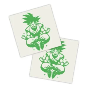 Adesivos P/ Carro 2 Unidaes Verde Goku Em Meditação