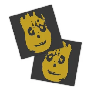 Adesivos P/ Carro 2 Unidaes Amarelo Rosto Estranho