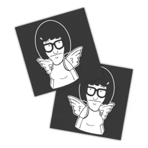 Adesivos P/ Carro 2 Unidaes Branco Tina Belcher Anjo