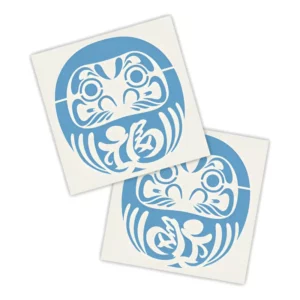 Adesivos P/ Carro 2 Unidaes Azul Daruma Sorte