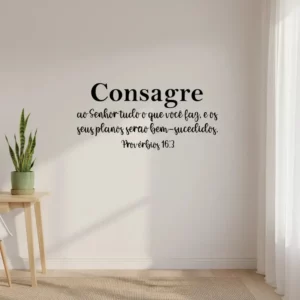 Adesivo Versículo Frase Provérbios Decorativo Parede Preto