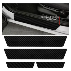 Kit Soleiras Adesivo Protetor Fibra De Carbono Toyota Yaris