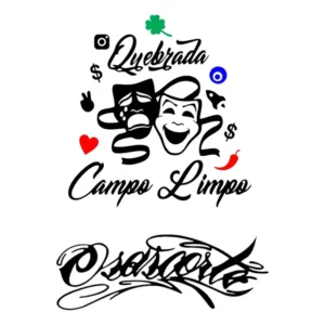 Kit Adesivos Quebrada Campo Limpo + Osascorte Preto Moto