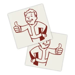 Adesivos P/ Carro 2 Unidaes Vermelho Vault Boy