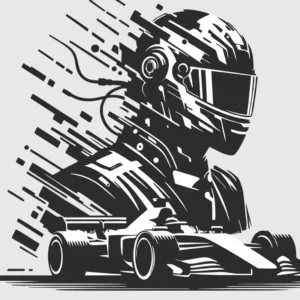 Adesivo Decorativo Parede Carro de Corrida Formula 1 Preto Fosco 95cm