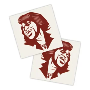 Adesivos P/ Carro 2 Unidaes Vermelho James Brown Soul